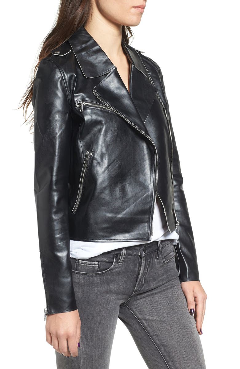 Vigoss Faux Leather Moto Jacket, Alternate, color, 