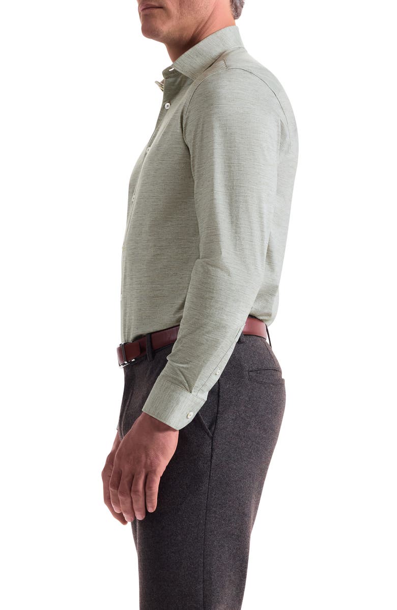 Bugatchi James OoohCotton<sup>®</sup> Space Dye Button-Up Shirt, Alternate, color, Khaki