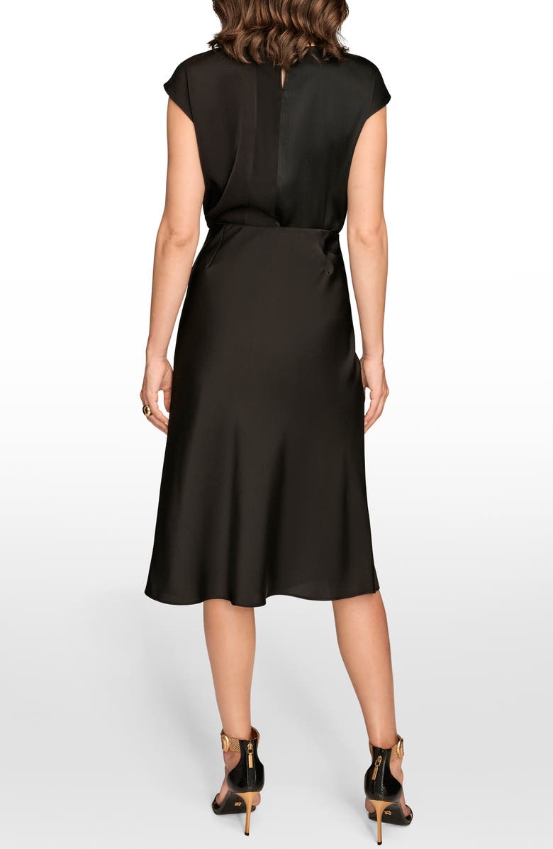 Donna Karan New York Satin Midi Skirt, Alternate, color, Black