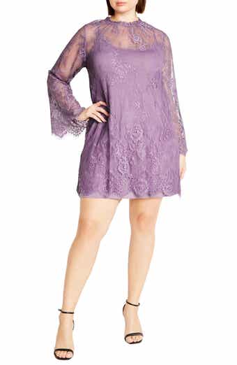 Micaela Long Sleeve Lace Overlay Dress