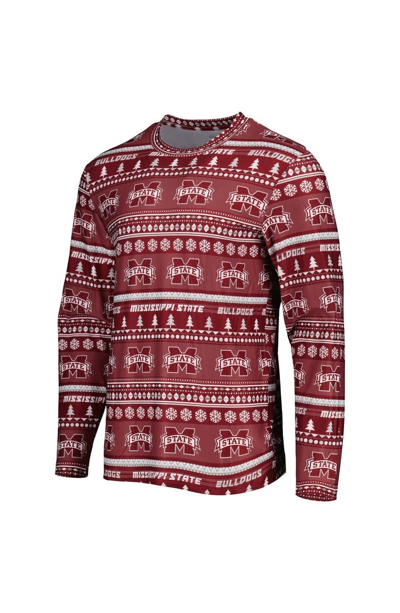 CONCEPTS SPORT Men's Concepts Sport Maroon Mississippi State Bulldogs Swivel Long Sleeve T-Shirt & Pants Sleep Set, Alternate, color, Maroon