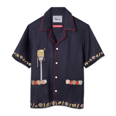 Tombolo Tombarolo Cabana Shirt Ivory / Violet main image 1