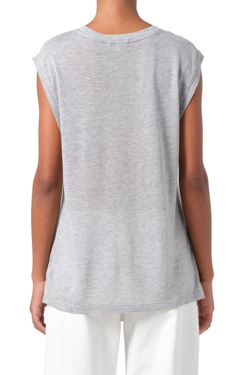 Agolde Raya Cotton Muscle Tee In Grey Heather (grey)