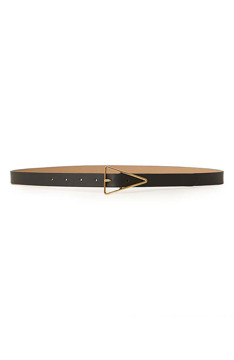 B-Low the Belt Vvie Mini Leather Skinny Belt, Main, color, Black/ Gold