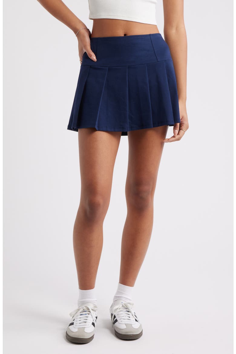 Pleated Miniskort, Main, color, NAVY IRIS