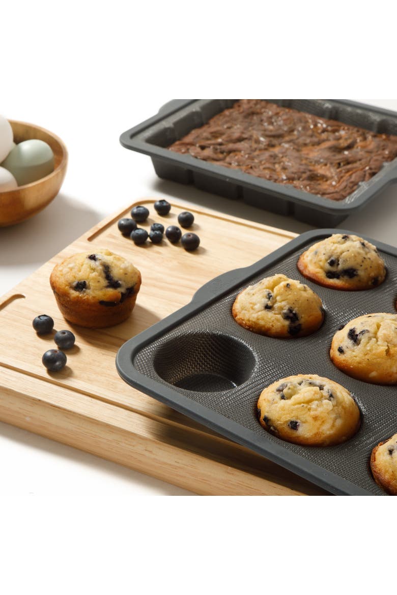 Omni 6-Piece Silicone Fiberglass Ultra Air Flow Bakeware Set, Alternate, color, Black