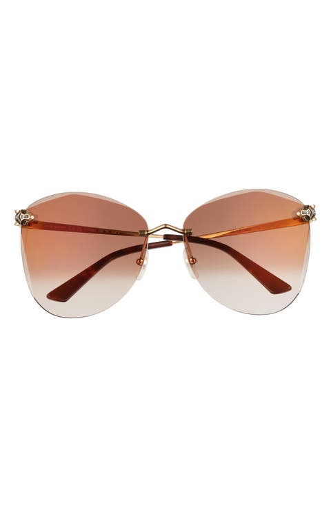 62mm Gradient Oversize Butterfly Sunglasses
