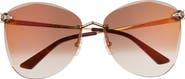 Cartier 62mm Gradient Oversize Butterfly Sunglasses