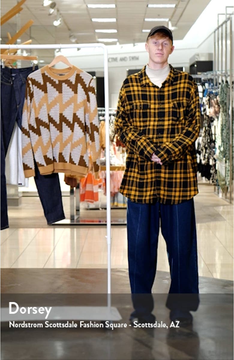 Oversize Geo Pattern Crewneck Sweater, sales video thumbnail