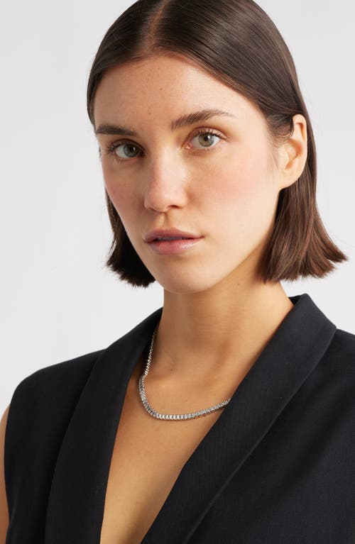 Nordstrom Baguette Cubic Zirconia Bezel Tennis Necklace