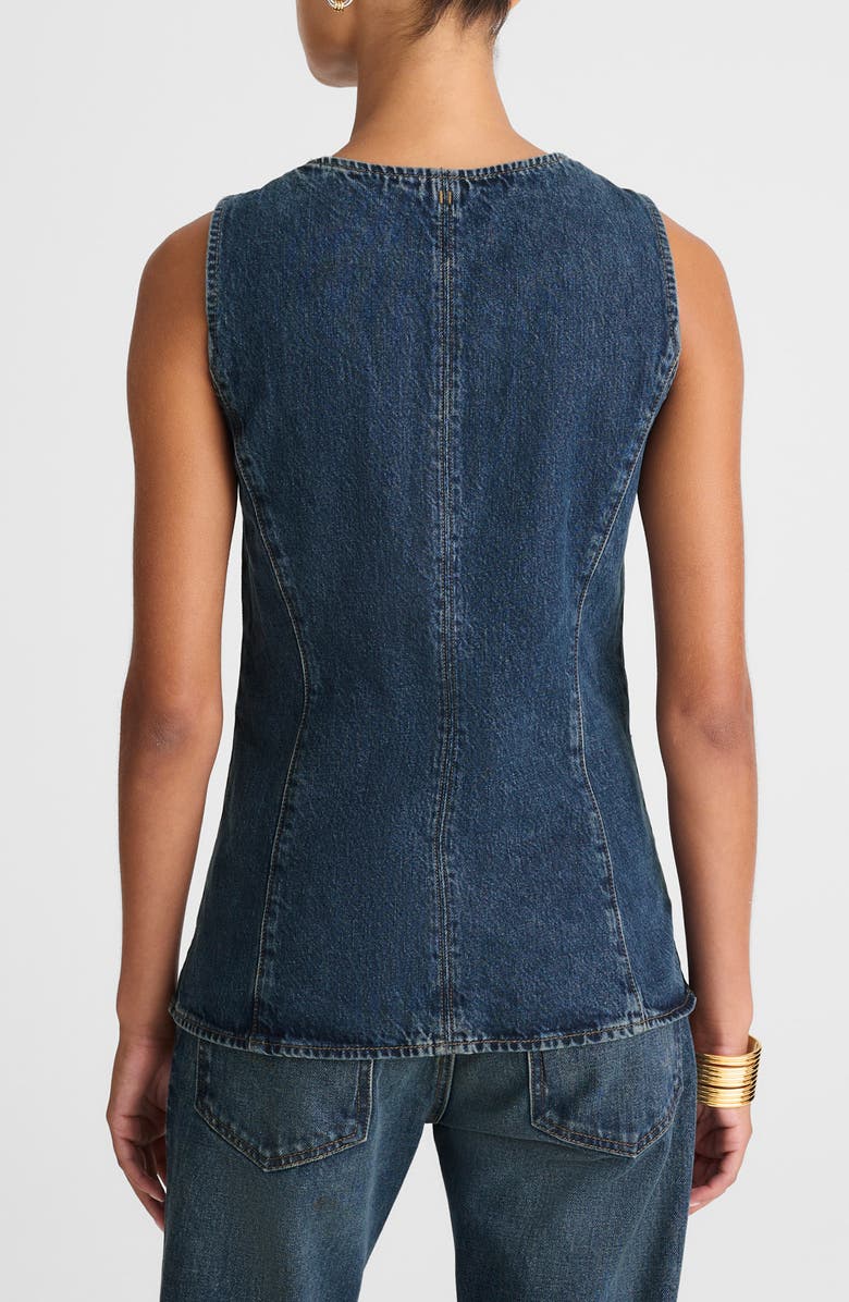 Madewell Crewneck Cutaway Denim Vest, Alternate, color, Greendale Wash
