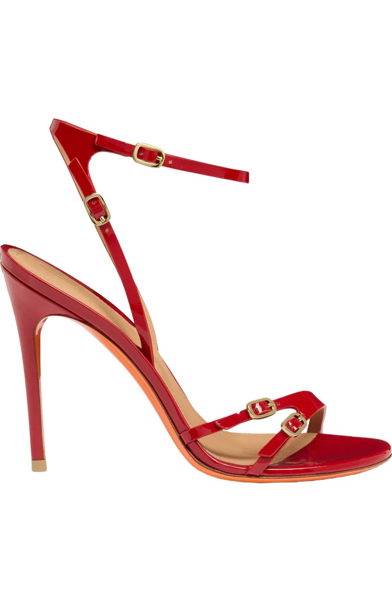 Santoni Women's patent leather high-heel sandal, Main, color, Red