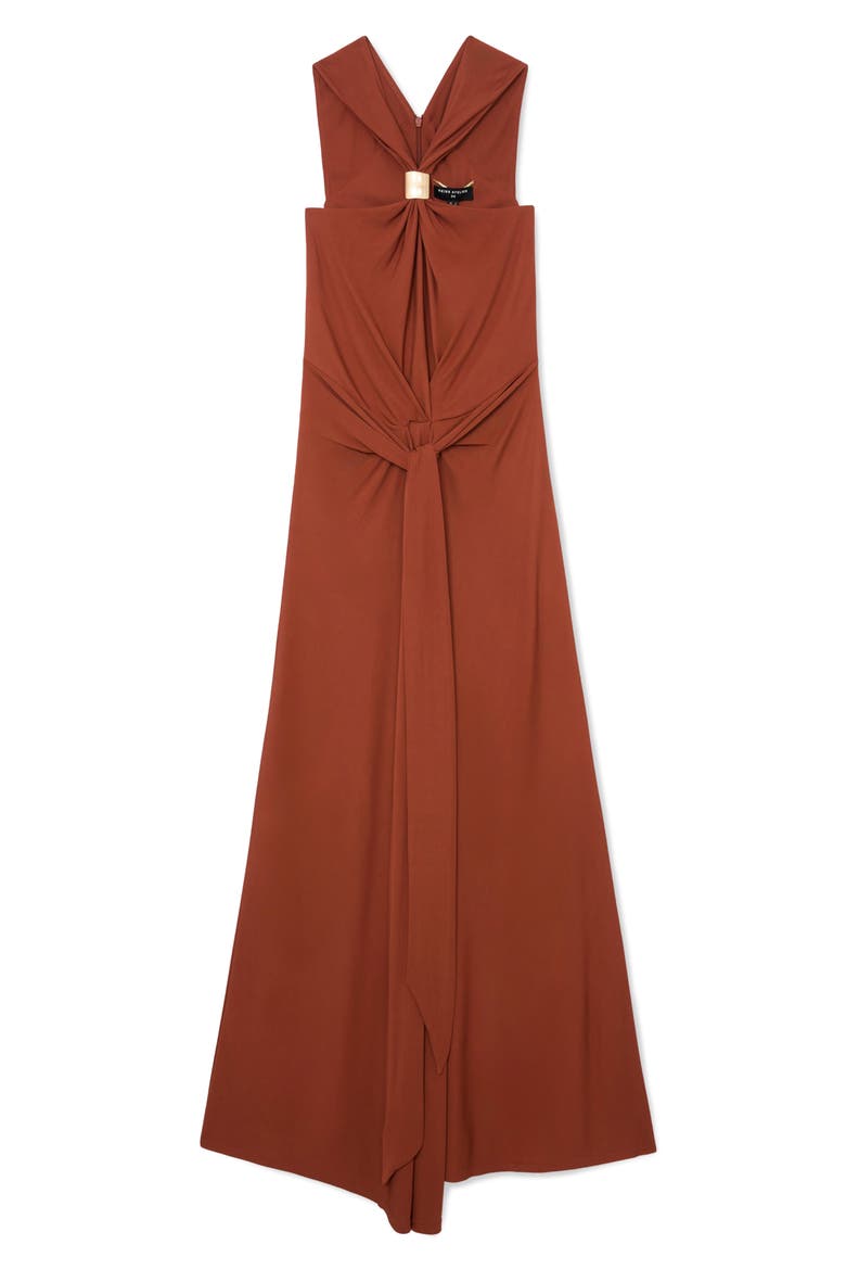 Fortuna Clasp Detail Dress, Alternate, color, RUST