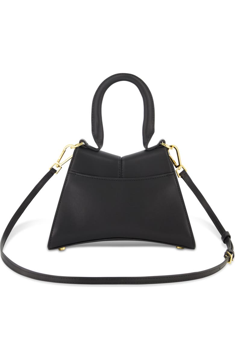 Mac Duggal Gold Hardware Detail Angular Mini Leather Handbag, Alternate, color, Black