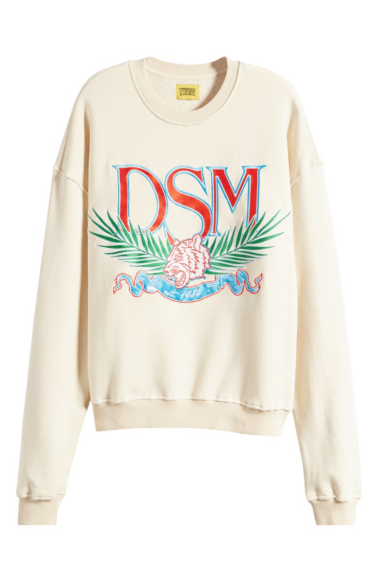 DIET STARTS MONDAY Tiger Embroidered Cotton Fleece Sweatshirt, Alternate, color, 