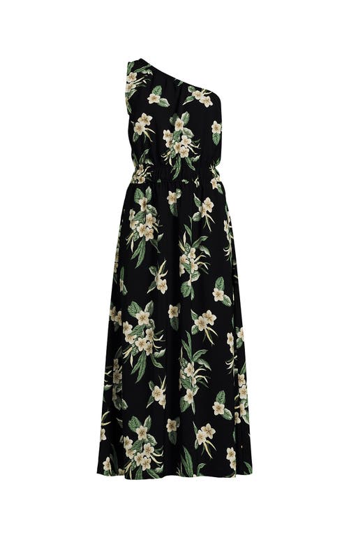 LANDS' END LANDS' END CREASELESS ONE SHOULDER MIDI DRESS 