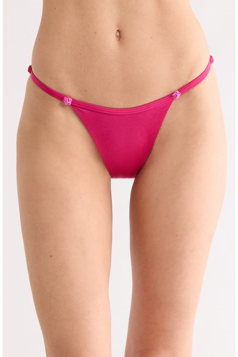 Satin Bikini Bottoms, Main, color, FUSCHIA