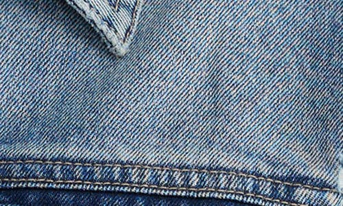 Warp & Weft Warp+weft Crop Denim Jacket In Blue