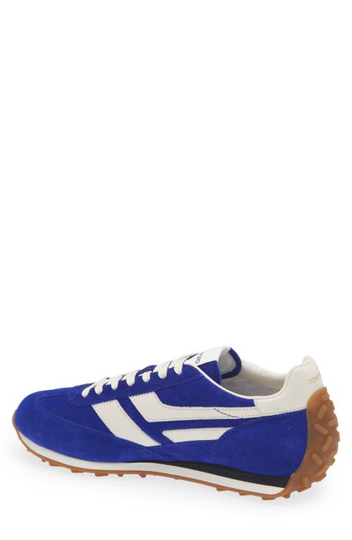 Tom Ford Mick Mixed Media Sneaker In Blue