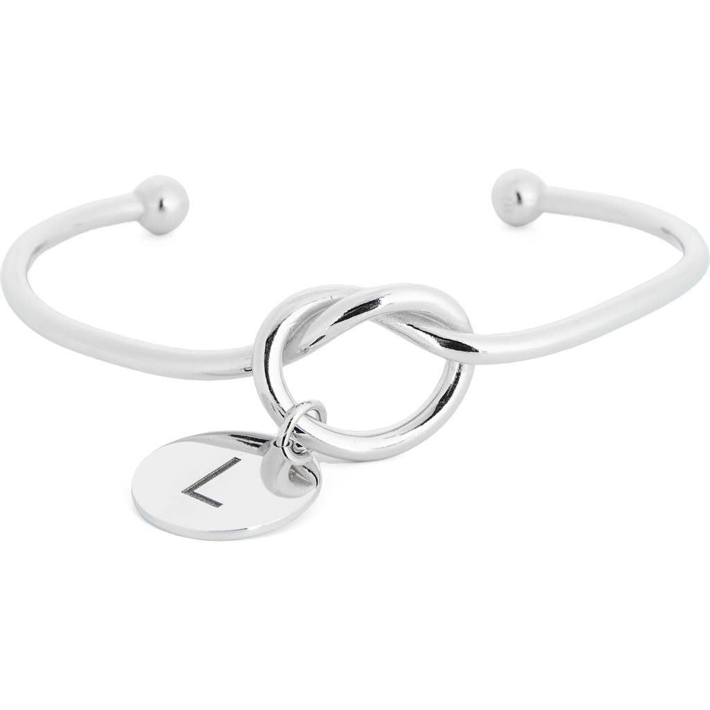 Meshmerise Love Knot Initial Bracelet In White-l
