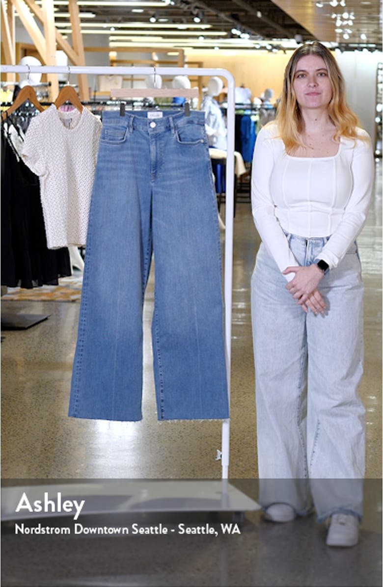 Le Slim Raw Fray Hem Palazzo Jeans, sales video thumbnail