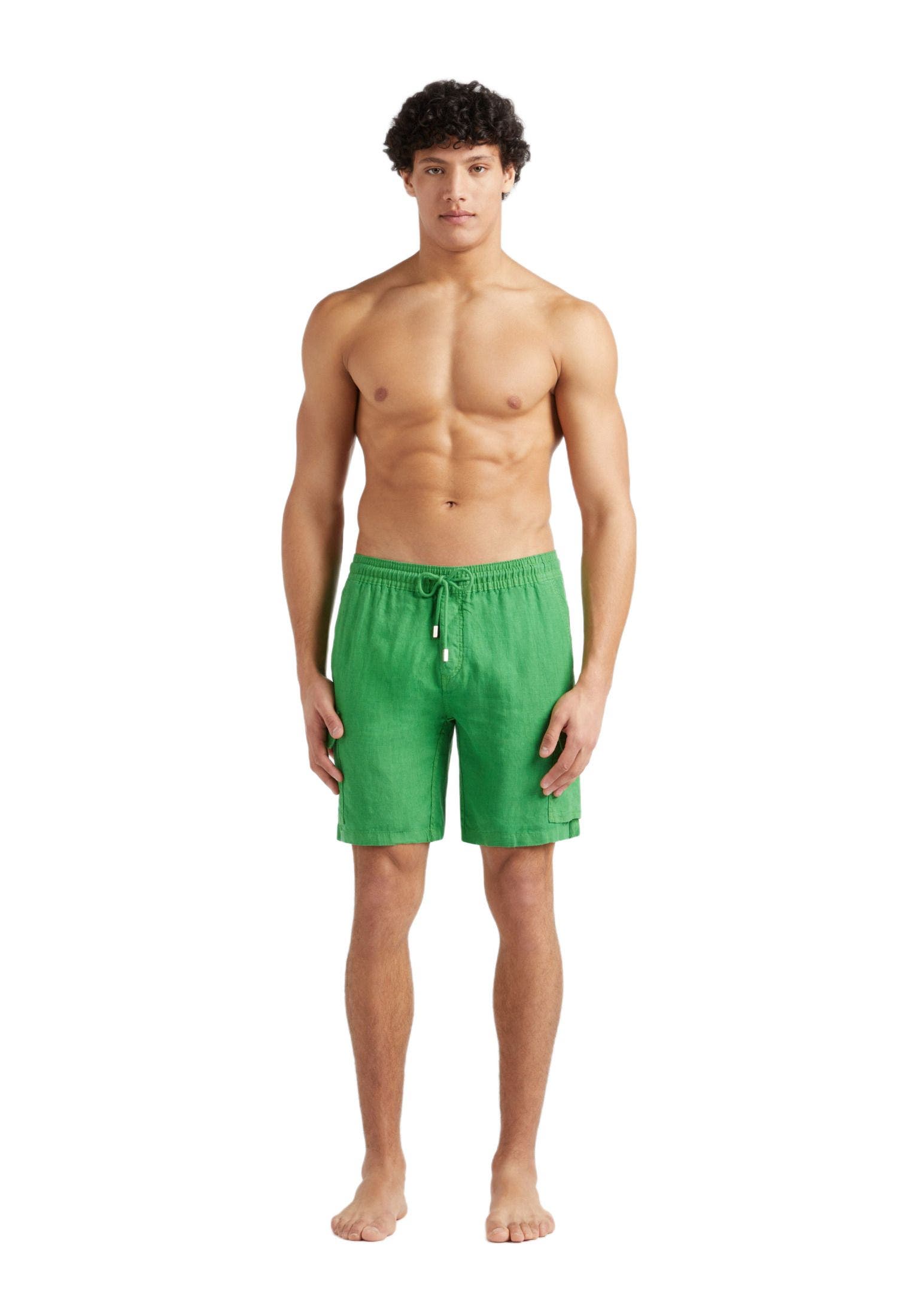 Men's Solid Linen Bermuda Short