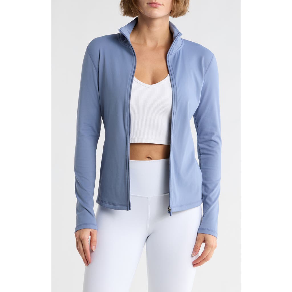 Yogalicious Ultra Lush Cloud Drift Full Zip Jacket In Blue