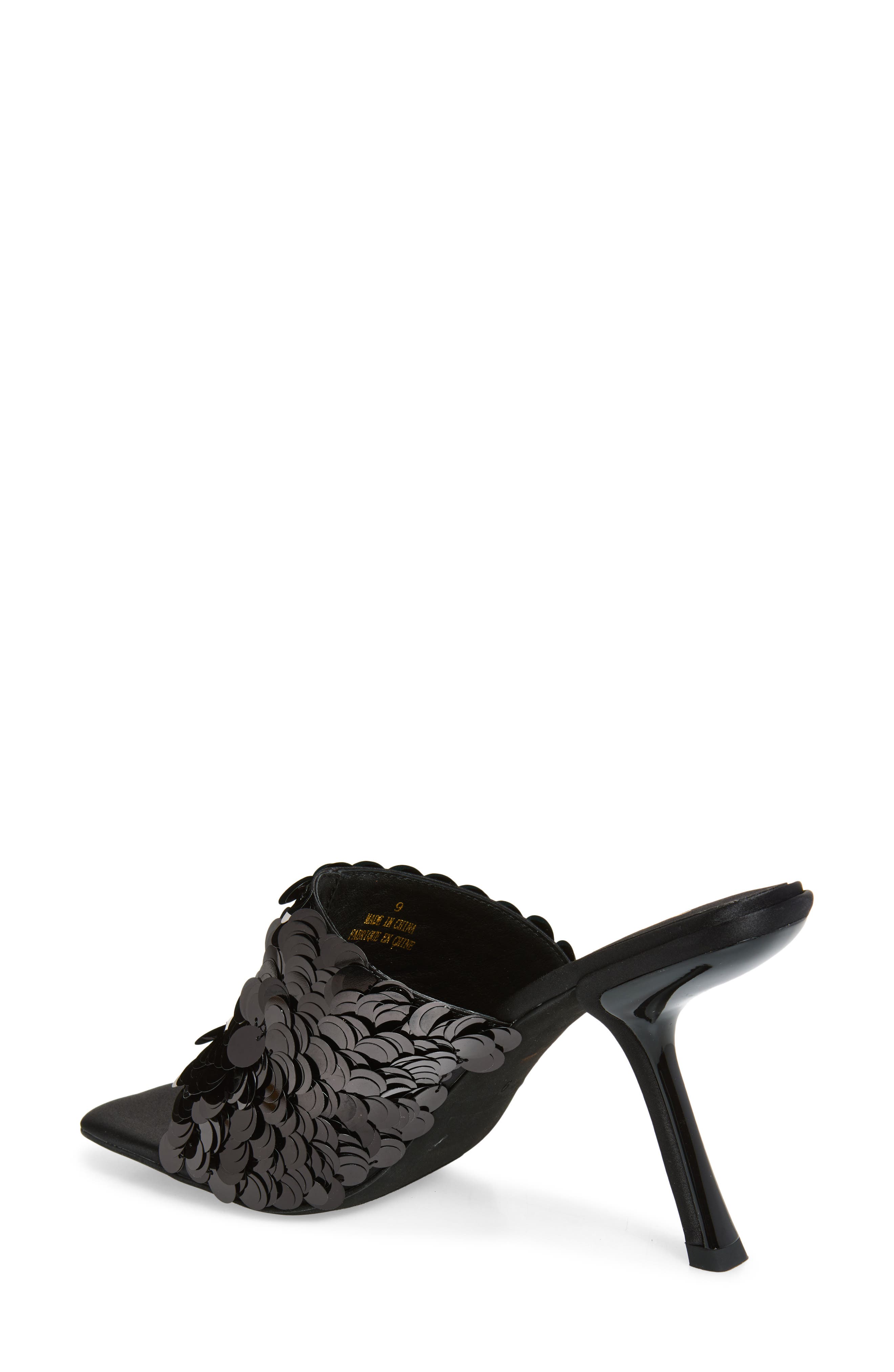 Jeffrey Campbell Bailar Sequin Sandal, Alternate, color, Black Satin Combo