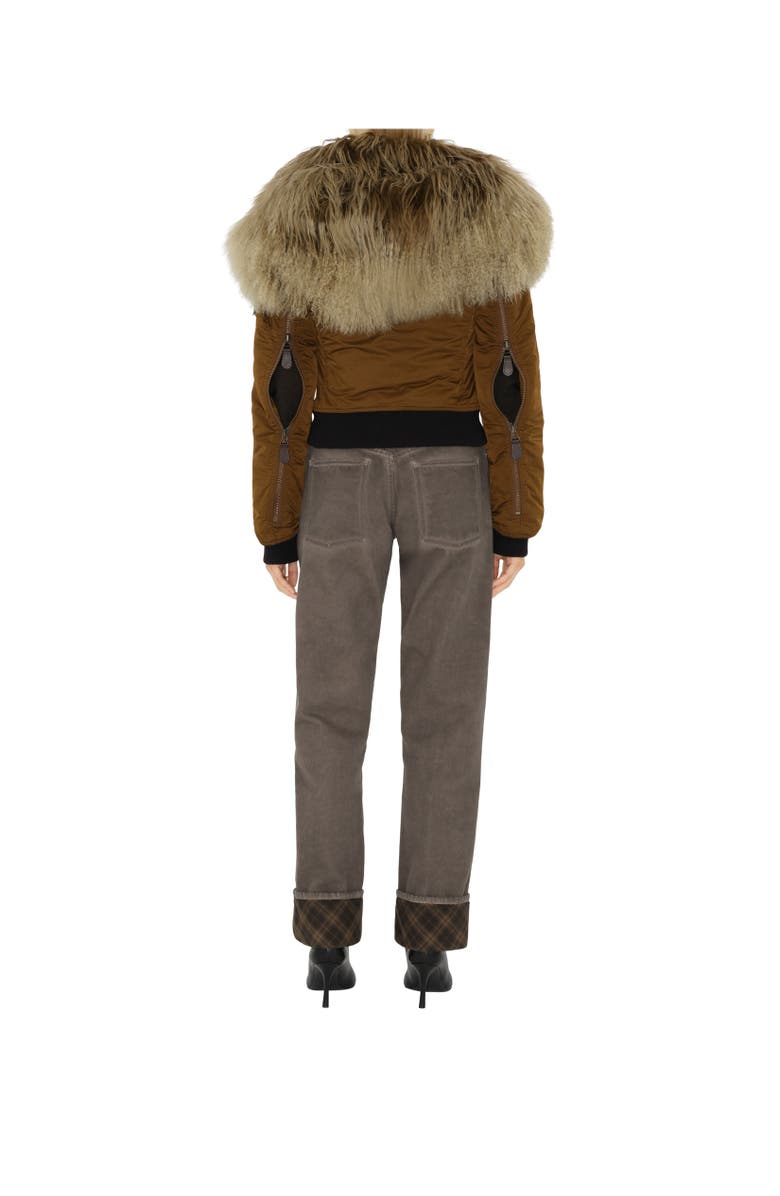 Burberry Nylon Blend Bomber Jacket, Alternate, color, 