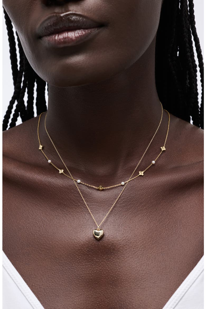 Hannah Freshwater Pearl Station Necklace, Alternate, color, GOLD / WHITE