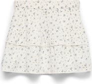 VERO MODA Trine Floral Tiered Organic Cotton Miniskirt