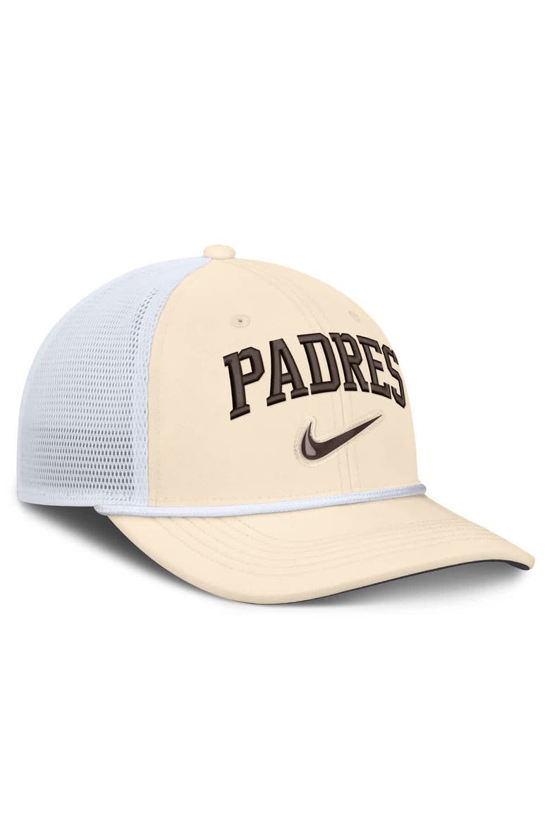 Men's Nike Natural/White San Diego Padres Rise Dri-FIT Trucker Adjustable Hat​, Alternate, color, Natural