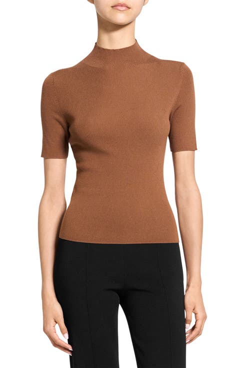 Leenda Merino Wool Mock Neck Sweater