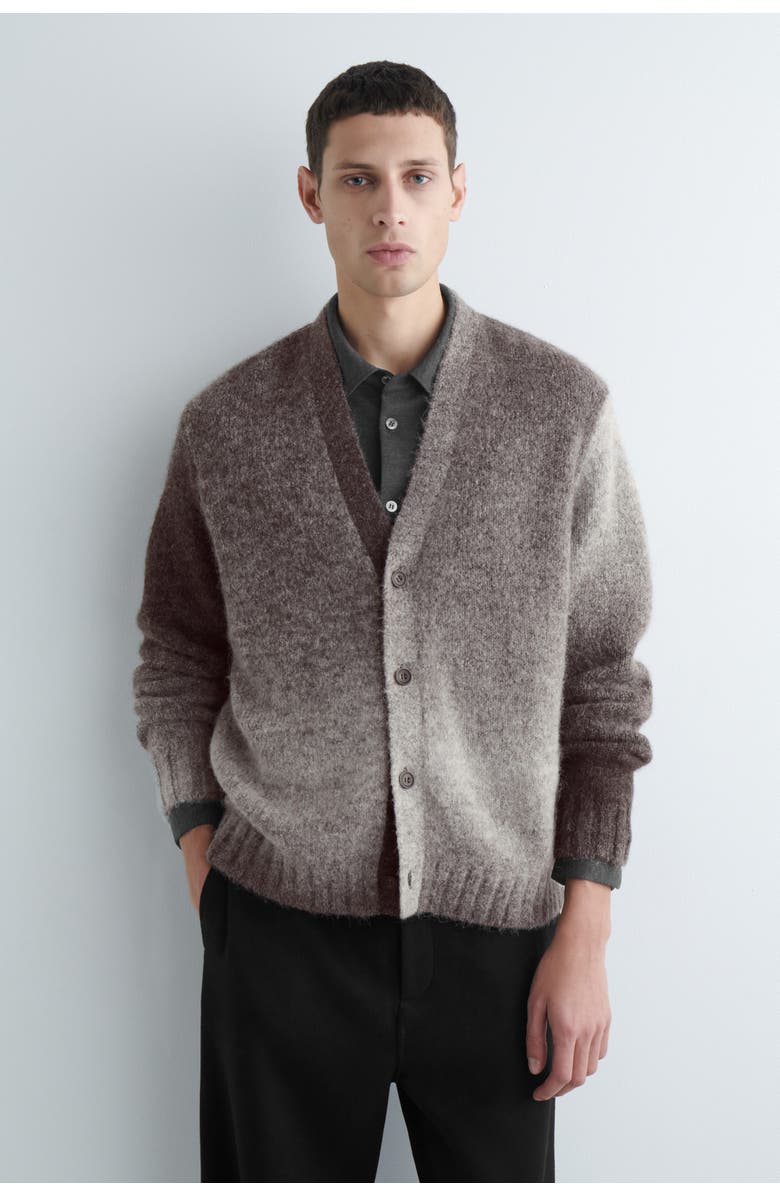 COS Degradé Alpaca-blend Cardigan, Main, color, Gray / Dégradé