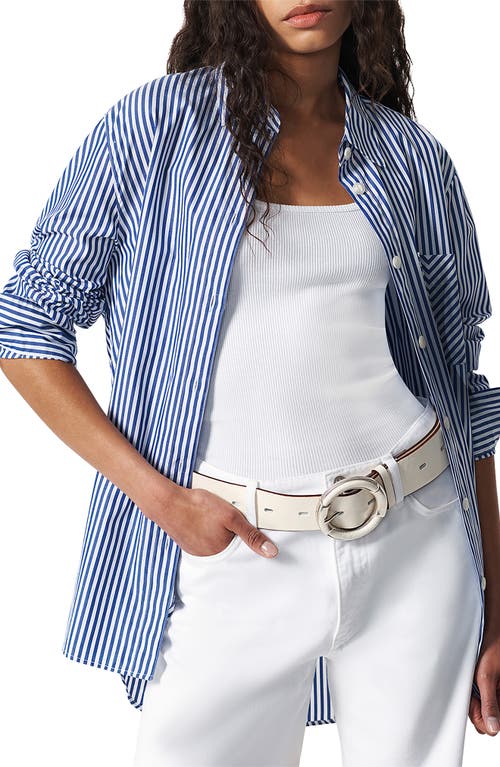 Rag & Bone Marina Wide Leather Belt In Neutral