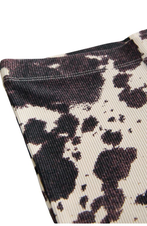 Next Kids' Cow Print Knit Flare Leggings In Multi