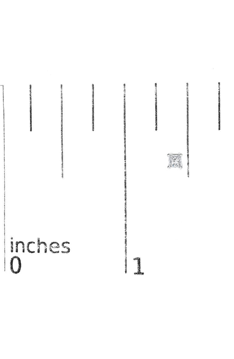 Haus of Brilliance Silver 1/4 Cttw Princess-Cut Diamond Solitaire Stud Earrings, Alternate, color, White