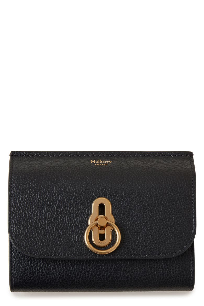 Medium Amberley Classic Grain Leather Wallet, Main, color, BLACK