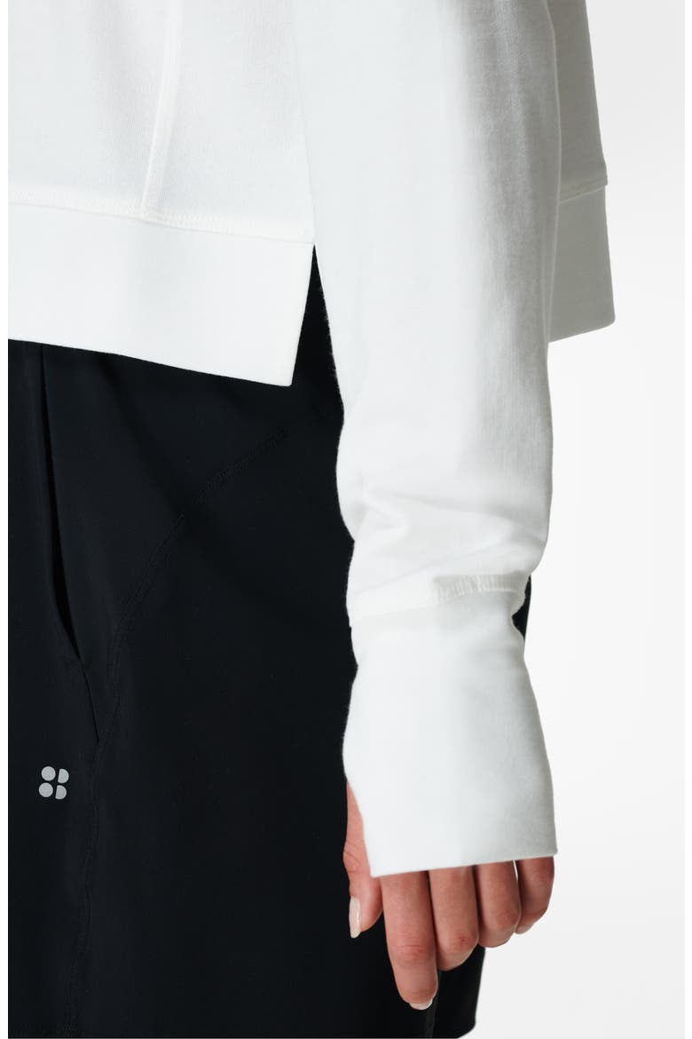 After Class Cotton Blend Crop Sweatshirt, Alternate, color, LILY WHITE