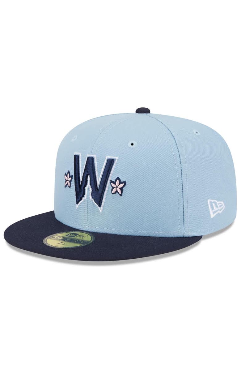New Era Men's New Era Light Blue/Navy Washington Nationals 2025 City Connect 59FIFTY Fitted Hat, Alternate, color, Light Blue