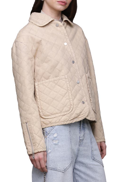 Avec Les Filles Diamond Quilted Cotton Jacket In Neutral