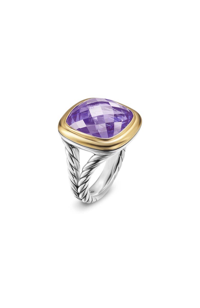 David Yurman Albion<sup>®</sup> Ring in Sterling Silver with 18K Yellow Gold and Amethyst, 15mm, Alternate, color, Amethyst