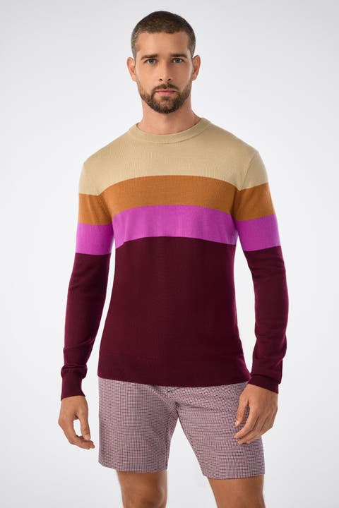 Romero Crewneck Sweater 100% Merino Wool Elderberry Slim Fit