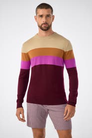 MR TURK Romero Crewneck Sweater 100% Merino Wool Elderberry Slim Fit