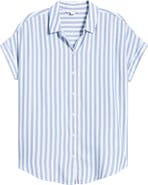 beachlunchlounge Kenzie Stripe Short Sleeve Button-Up Shirt