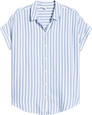 beachlunchlounge Kenzie Stripe Short Sleeve Button-Up Shirt