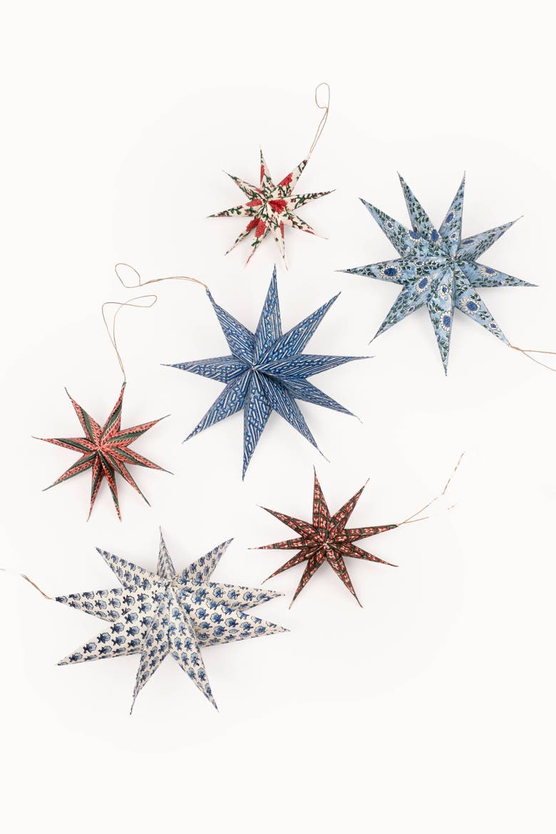 Holiday Ornament Decor Stars, Alternate, color, Blue Starlight