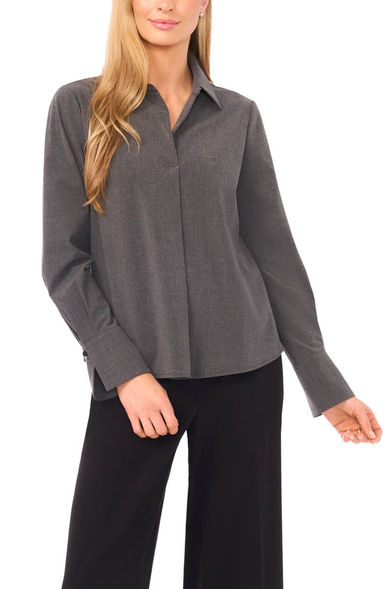 Halogen<sup>®</sup> Woven Shirt, Main, color, Medium Heather Grey