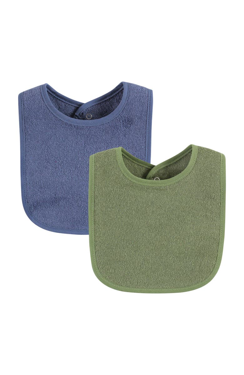 Hudson Baby Youngster's Dribble Catcher with Moisture-Resistant Layer, Alternate, color, Blue Burgundy