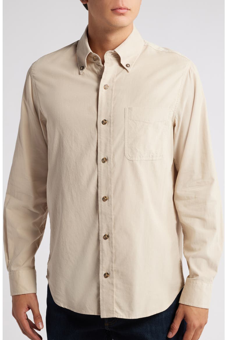 Pinwale Corduroy Button Down Shirt, Alternate, color, STONE